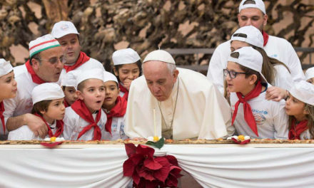 On his birthday, Pope Francis hosts pizza party for sick children