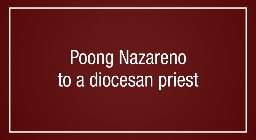 Poong Nazareno to a diocesan priest