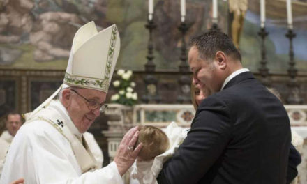 Pope baptizes 34 babies, says faith can’t grow without love at home