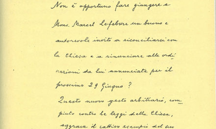 Paul VI accused Archbishop Lefebvre of acting like an ‘antipope’