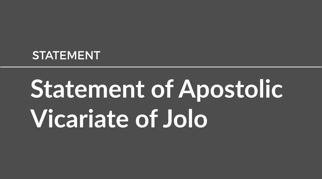 Statement of Apostolic Vicariate of Jolo