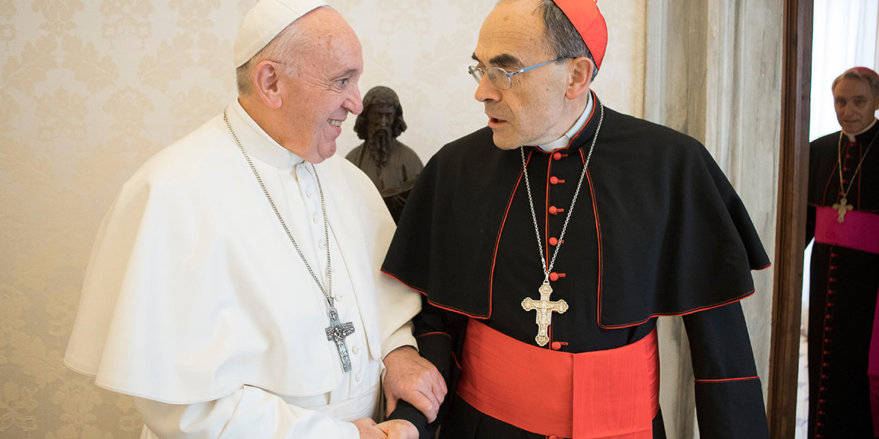 French cardinal, convicted of abuse cover-up, meets pope