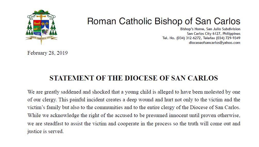 Statement of the Diocese of San Carlos