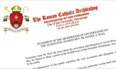 Pampanga archdiocese relieves priest accused of abuse