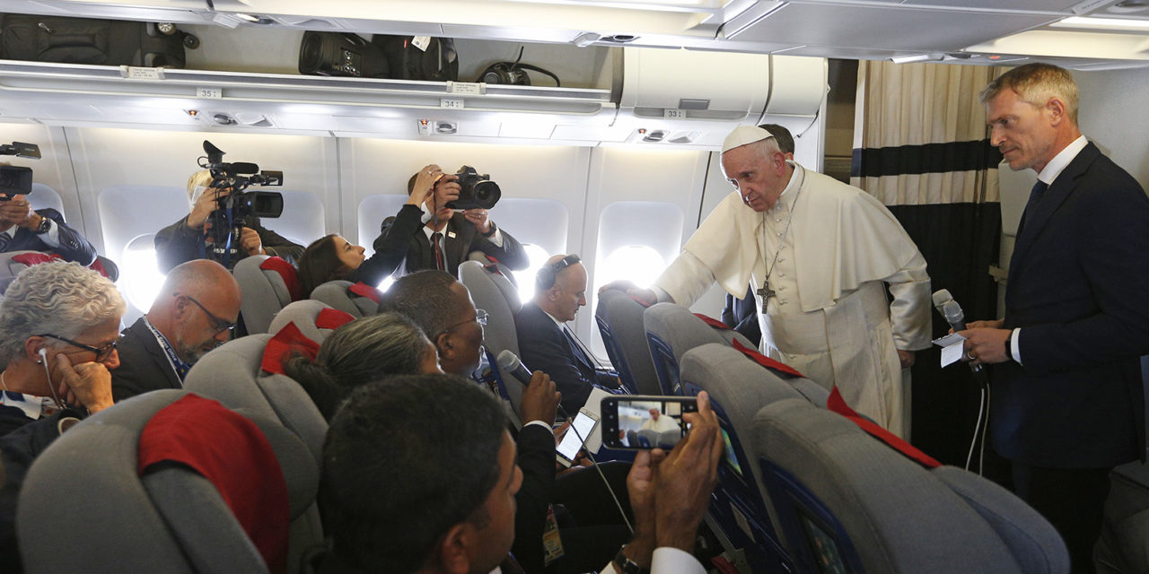 ‘Just the facts,’ pope tells reporters, commenting on news media
