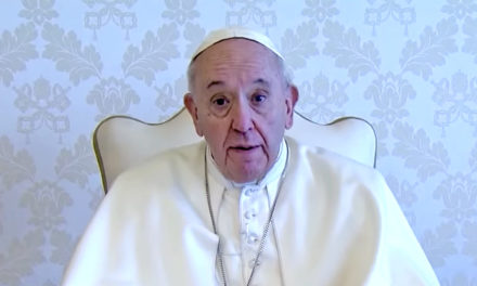Text: In video, pope greets families at ‘difficult,’ ‘unusual’ time