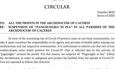 Caceres archdiocese: 2 priests test positive for Covid-19