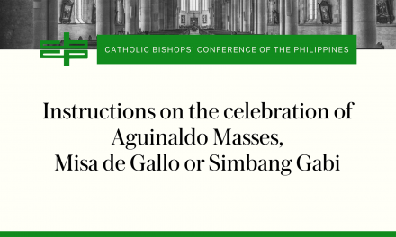 Instructions on the celebration of Aguinaldo Masses, Misa de Gallo or Simbang Gabi
