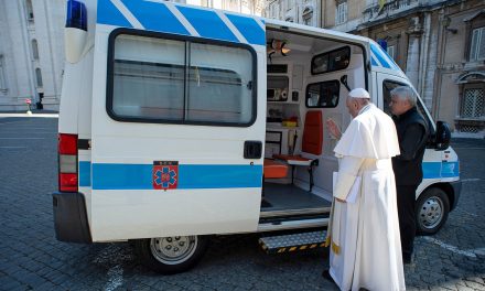 Pope Francis’ ambulance brings free flu shots and coronavirus tests to the homeless