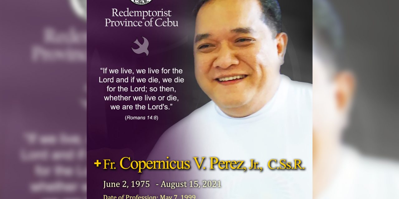 Fr. Perez, Redemptorist Province of Cebu’s superior, dies at 46