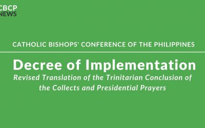Decree of Implementation on the Revised Translation of the Trinitarian Conclusion of the Collects and Presidential Prayers