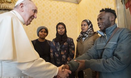 Pope Francis celebrates his 85th birthday with refugees he helped bring to Italy