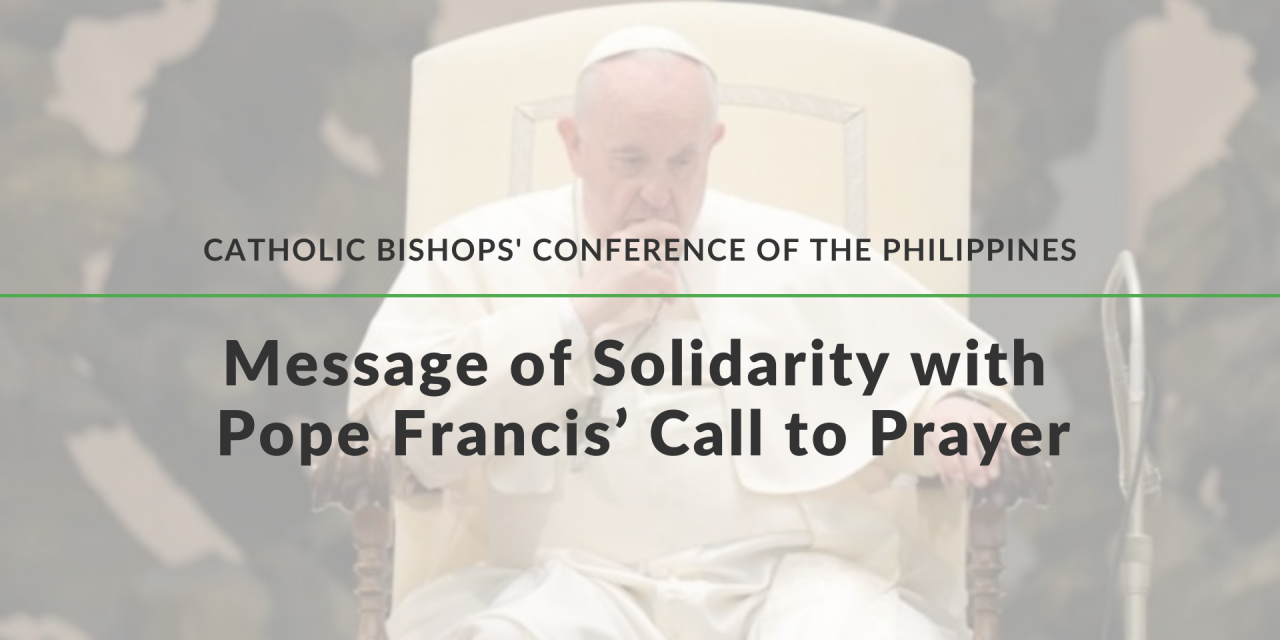 CBCP message of solidarity with Pope Francis’ call to prayer