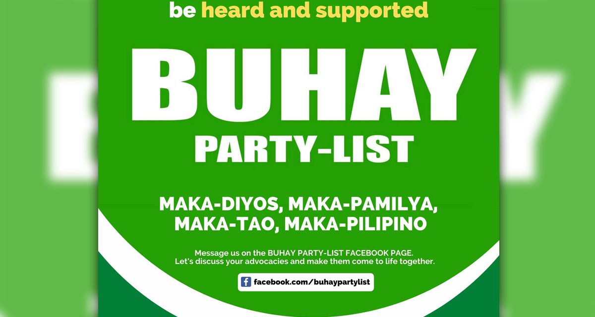 Laiko endorses Buhay party-list