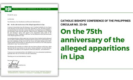 CBCP circular: On the 75th anniversary of alleged Lipa apparitions